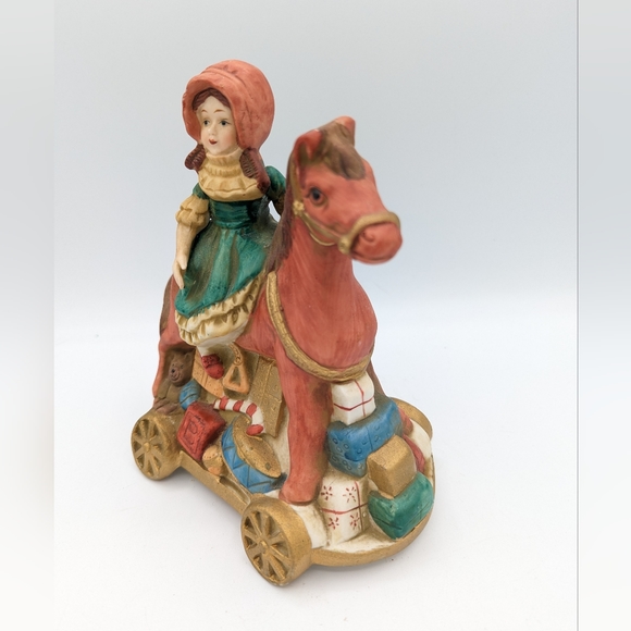 Vintage Porcelain  Enesco Horse Music Box 1987 Christmas Amazing 🎄 - Picture 11 of 11